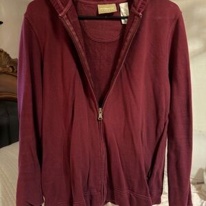 Liz Claiborne Maroon Zip-Up Jacket